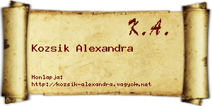 Kozsik Alexandra névjegykártya