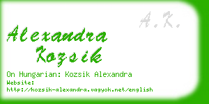 alexandra kozsik business card